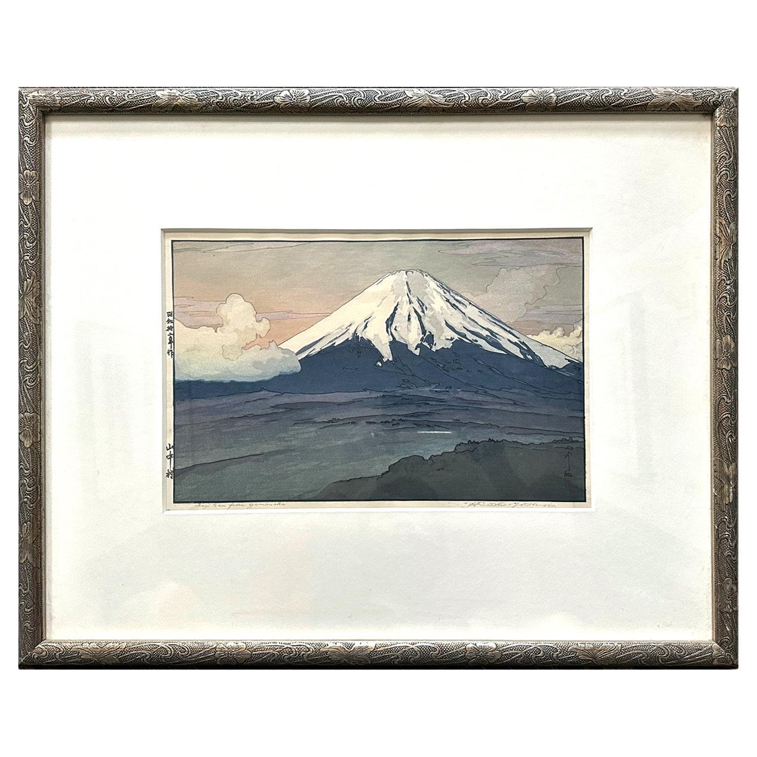 Framed Japanese Woodblock Print by Hiroshi Yoshida Fuji San from Yamanaka