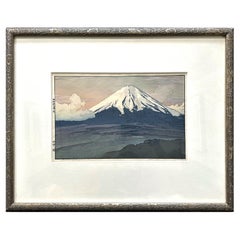 Framed Japanese Woodblock Print by Hiroshi Yoshida Fuji San from Yamanaka