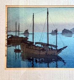 Framed Japanese Woodblock Print Yoshida Hiroshi Three Little Islands