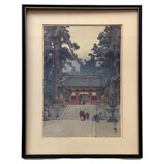 Framed Japanese Woodblock Print Yoshida Hiroshi Toshogu Shrine