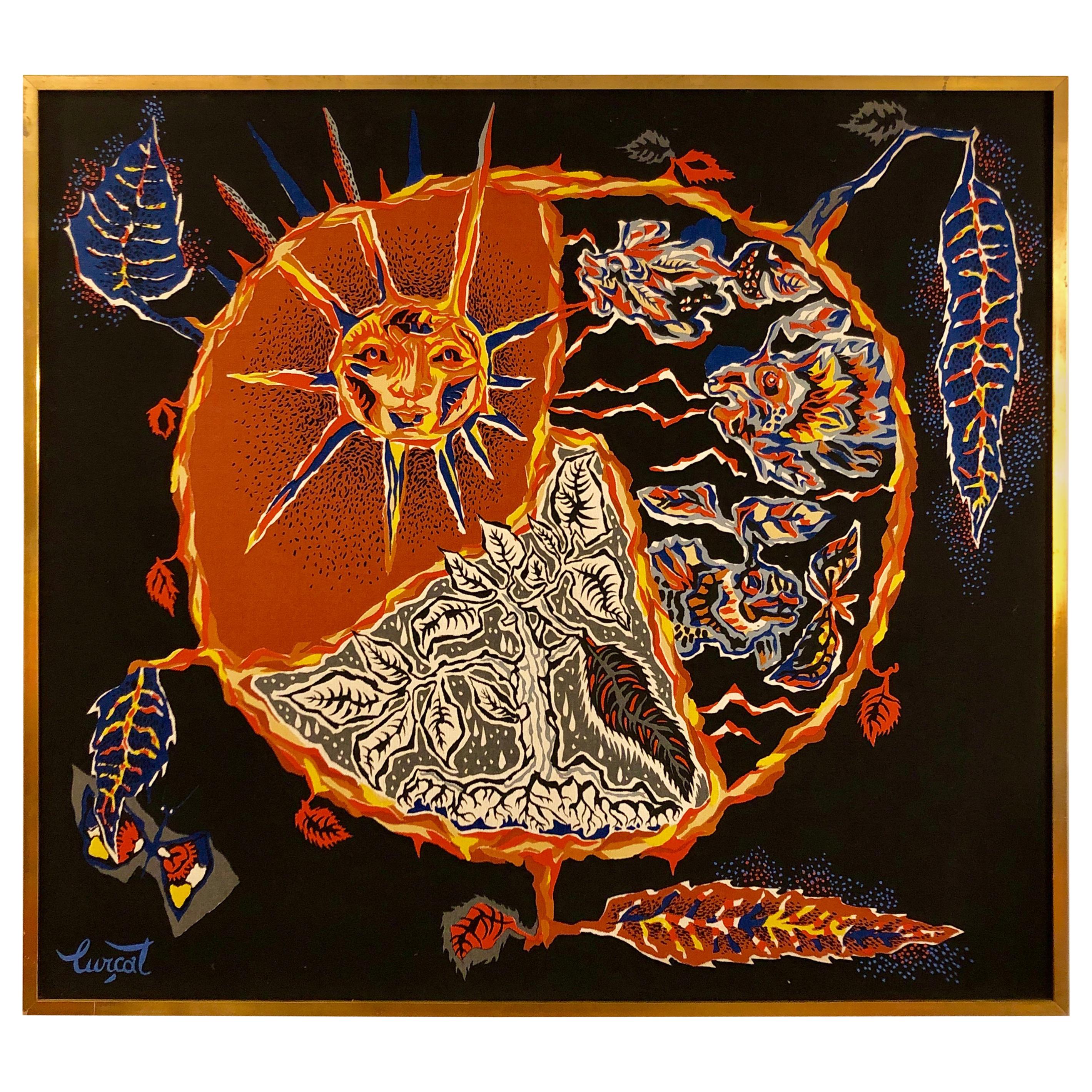 Framed Jean Lurcat Silkscreen Tapestry