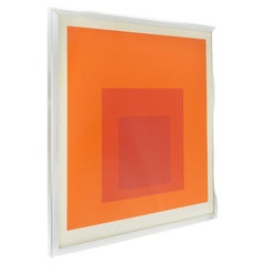 Framed Josef Albers 'Homage to the Square' Mid Century Red/Orange Print