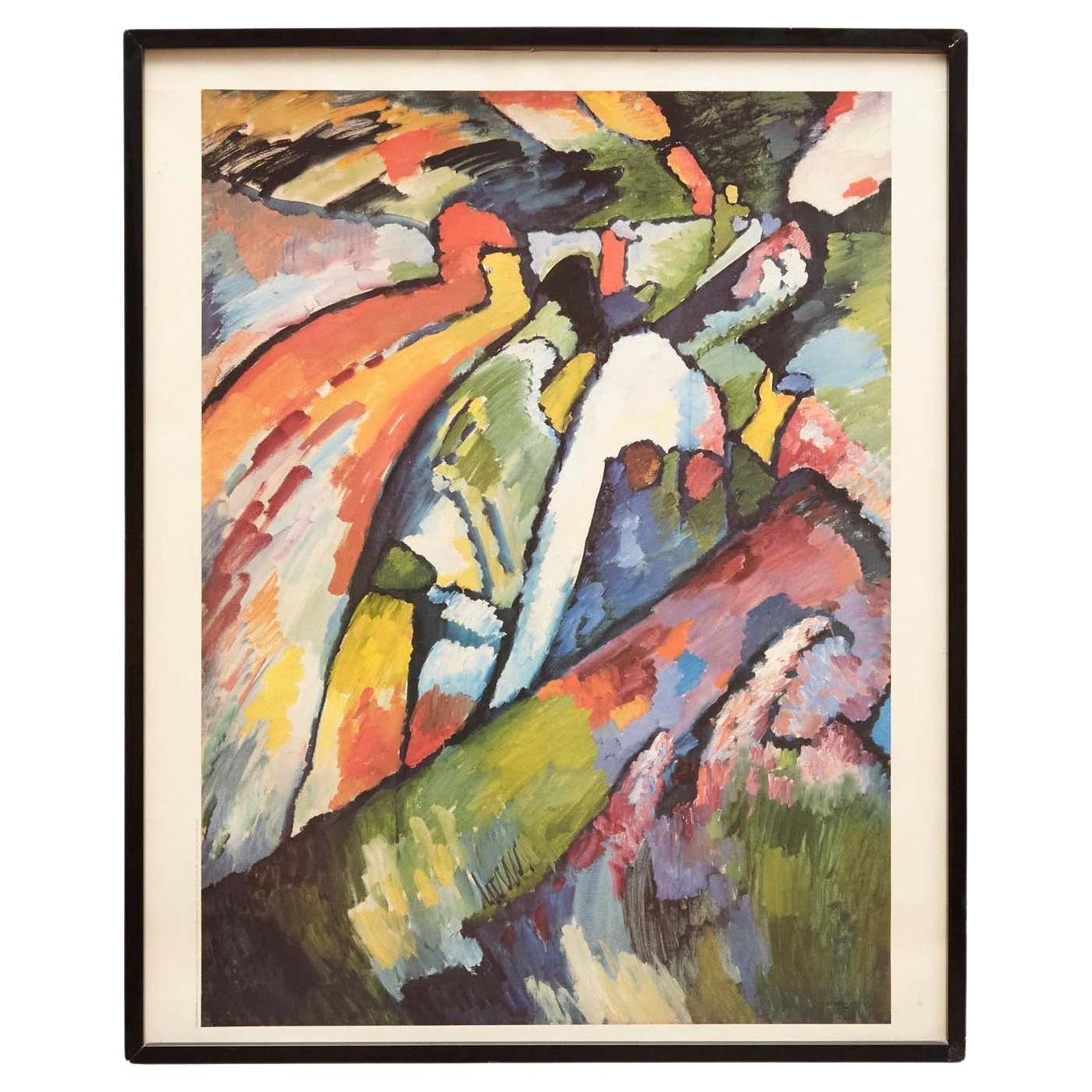  Framed kandinsky Print "Improvisation 7", circa 1990 For Sale