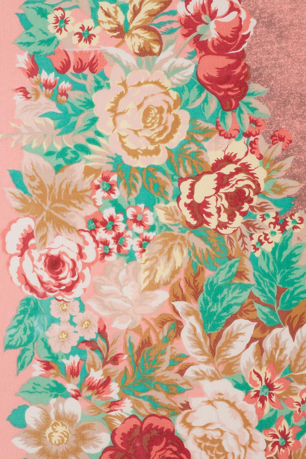 Framed Kenzo Takada Silk Mille-Fleur Painted Scarf 1