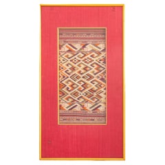 Gerahmte, handgeknüpfte Kelim-Textil-Tafel