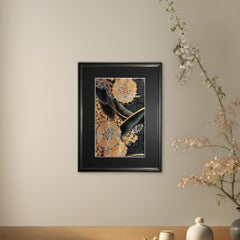 Framed Kimono Art "Bouquet of Love" by Kimono-Couture, Japanese Textile Art