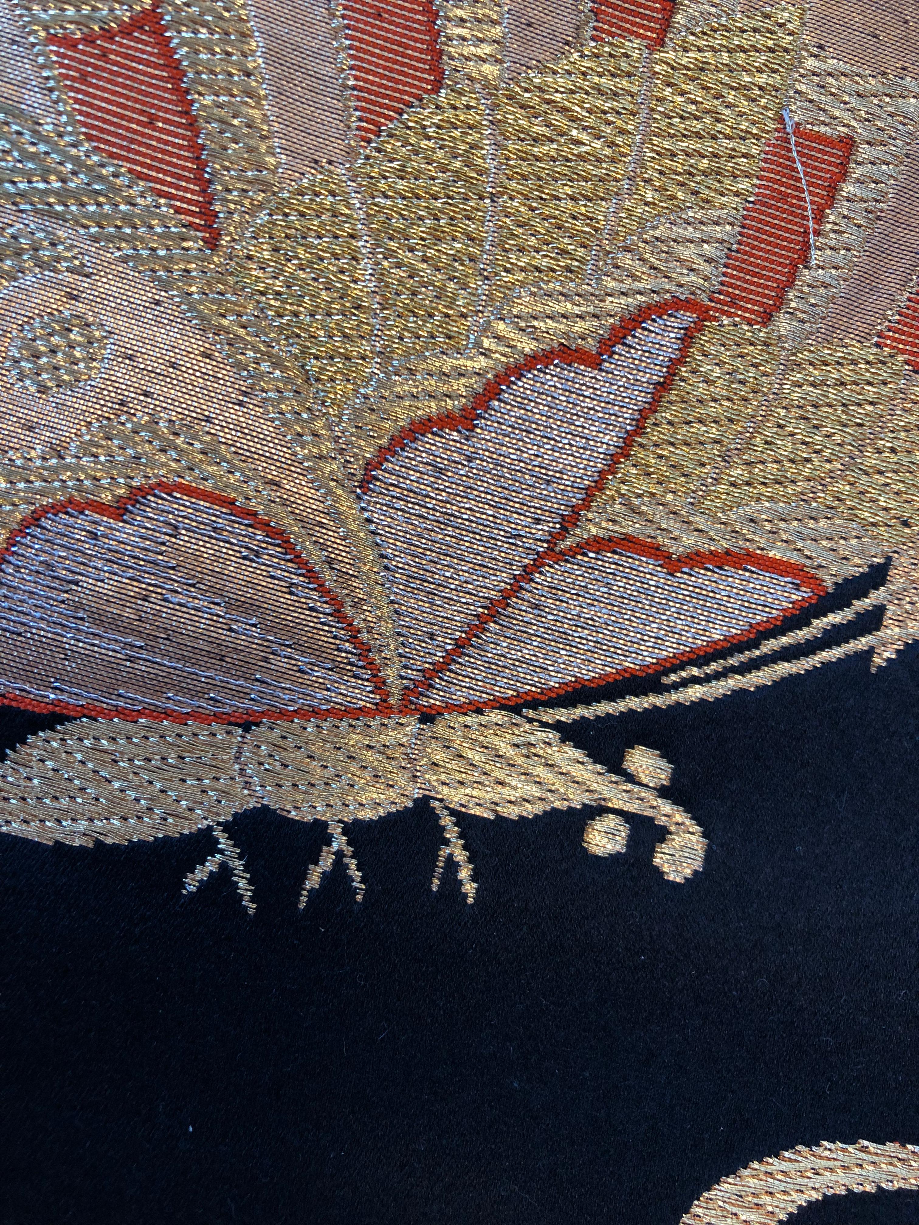 Gerahmte Kimono-Kunst, „Schmetterling des Fortunen“ von Kimono-Couture, japanische Wandkunst im Angebot 4