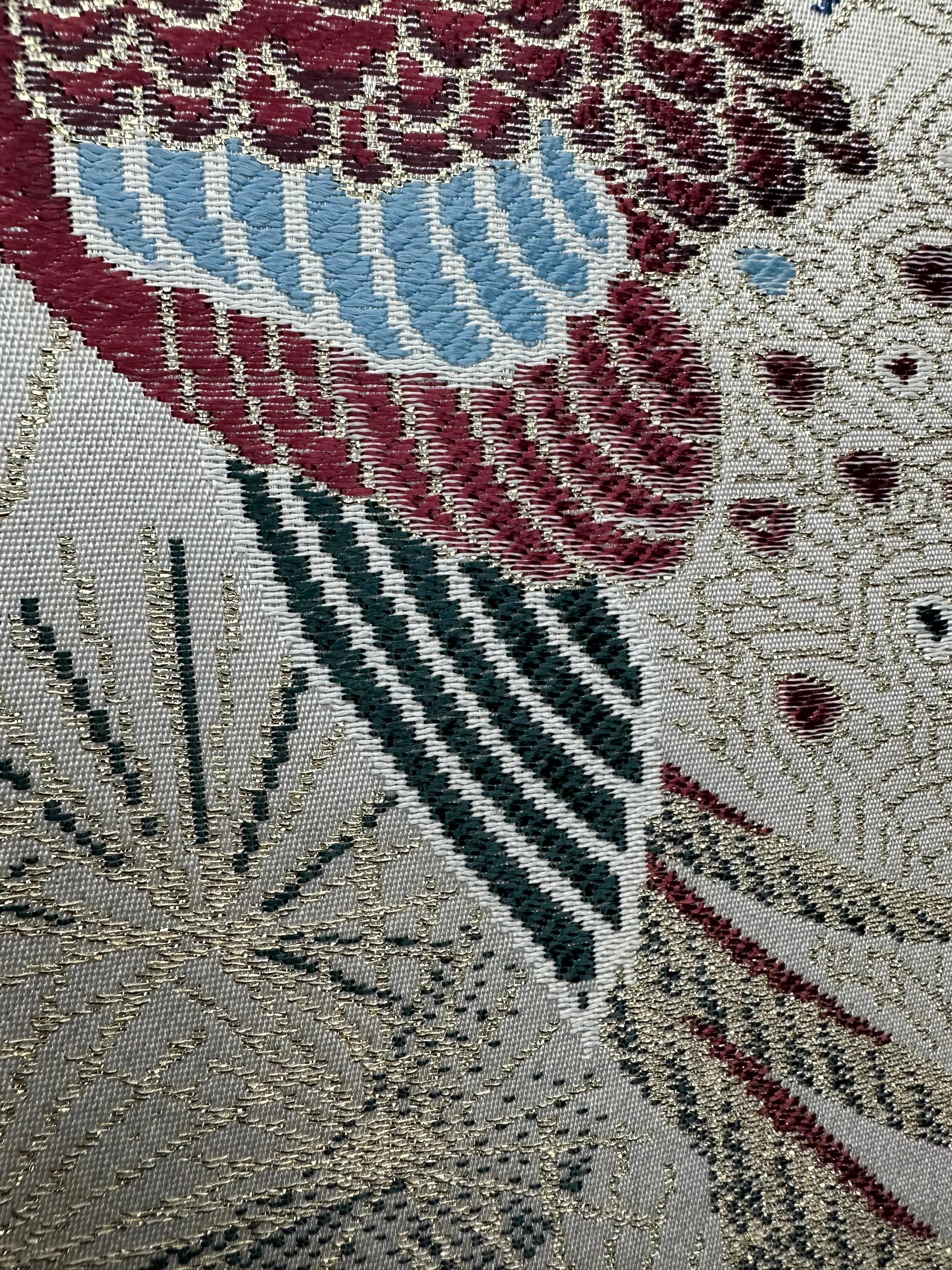 Gerahmte Kimono-Kunst, „Peacock Paradise“ von Kimono-Couture, japanische Textilkunst im Angebot 7