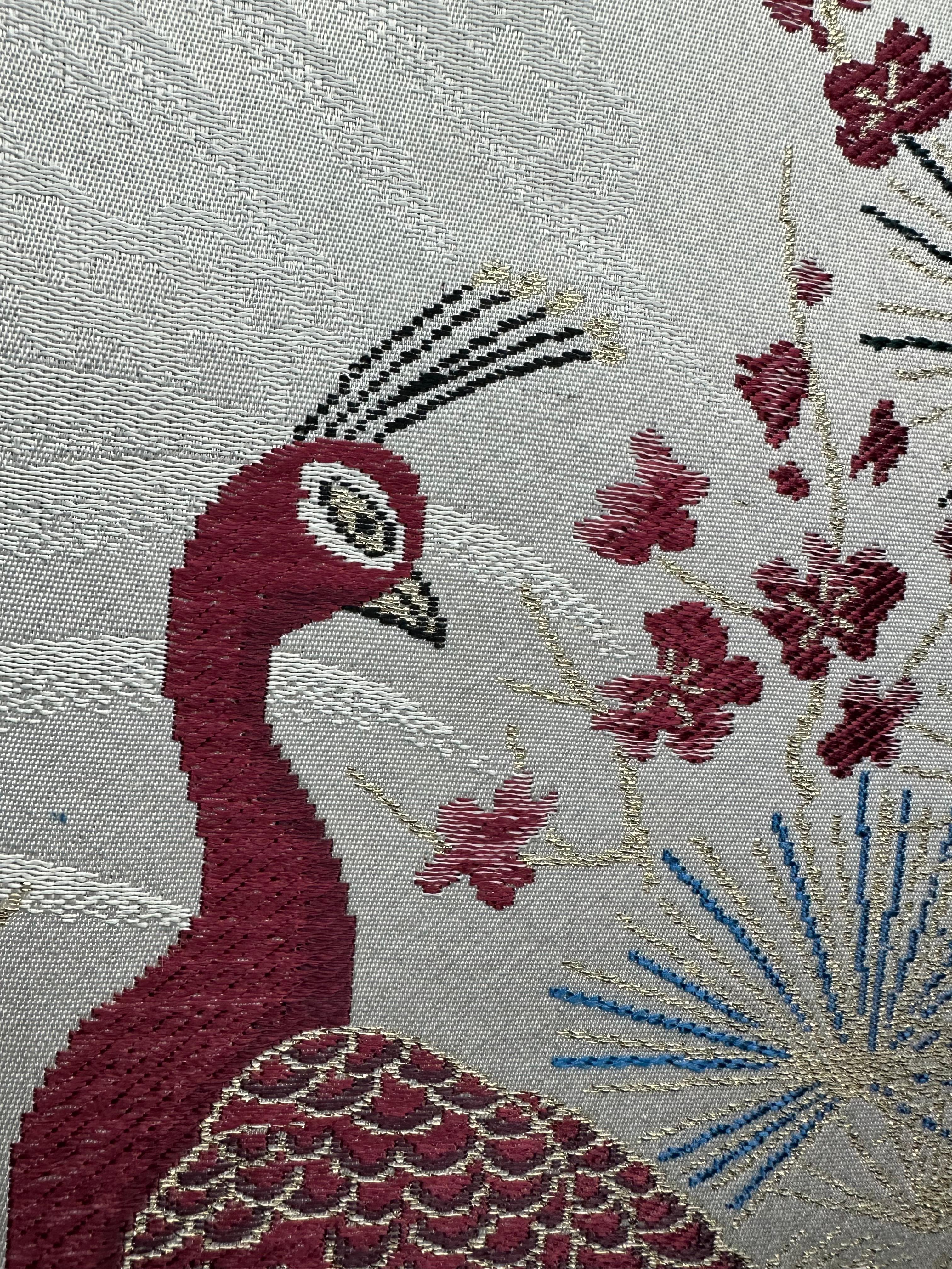 Gerahmte Kimono-Kunst, „Peacock Paradise“ von Kimono-Couture, japanische Textilkunst (21. Jahrhundert und zeitgenössisch) im Angebot