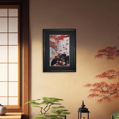 Framed Kimono Art "Seasonal Blessings" by Kimono-Couture, Japanese Textile Art
