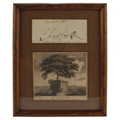 Framed King Charles II of England Signature and Royal Oak Print