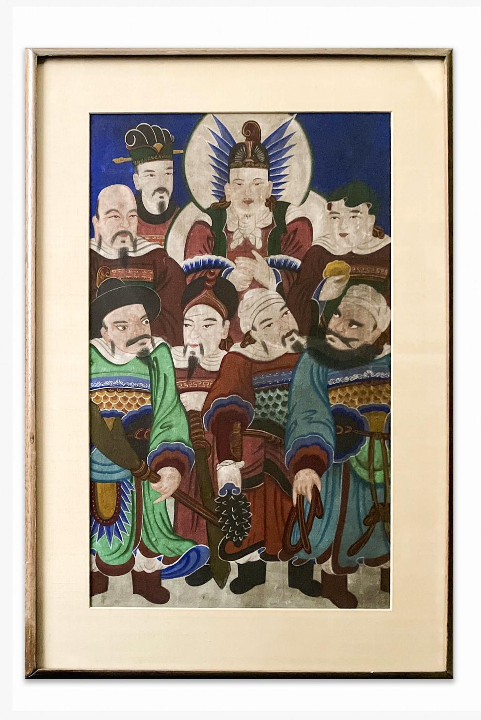 Framed Korean Folk Shamanistic Painting of Seven Stars For Sale 2