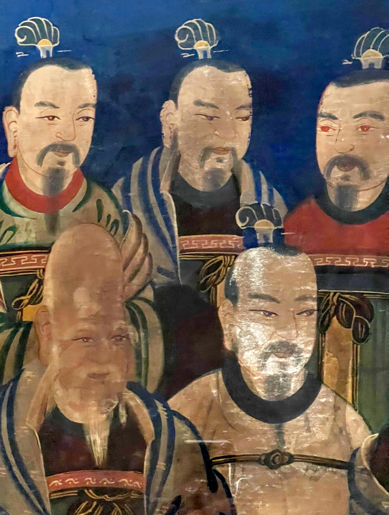 Folk Art Framed Korean Folk Shamanistic Painting of Seven Stars For Sale
