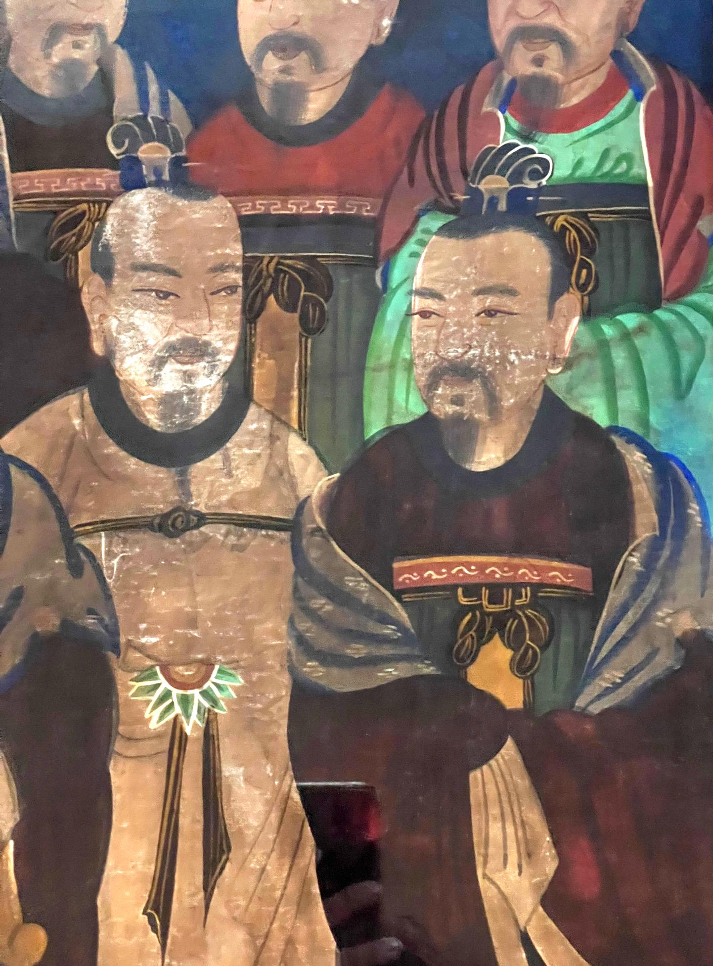 Framed Korean Folk Shamanistic Painting of Seven Stars In Good Condition For Sale In Atlanta, GA