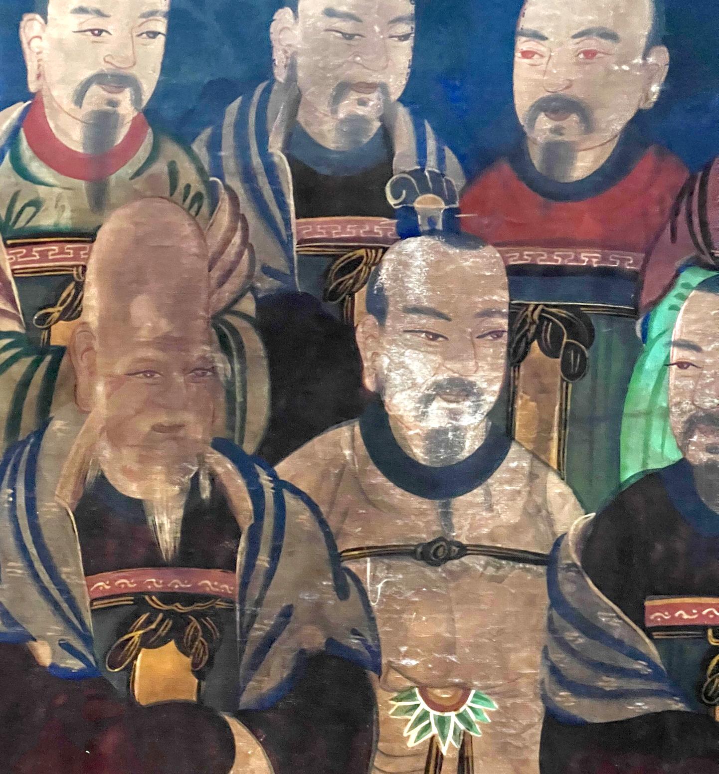 Textile Peinture folklorique coréenne Shamaniste à sept étoiles encadrée en vente
