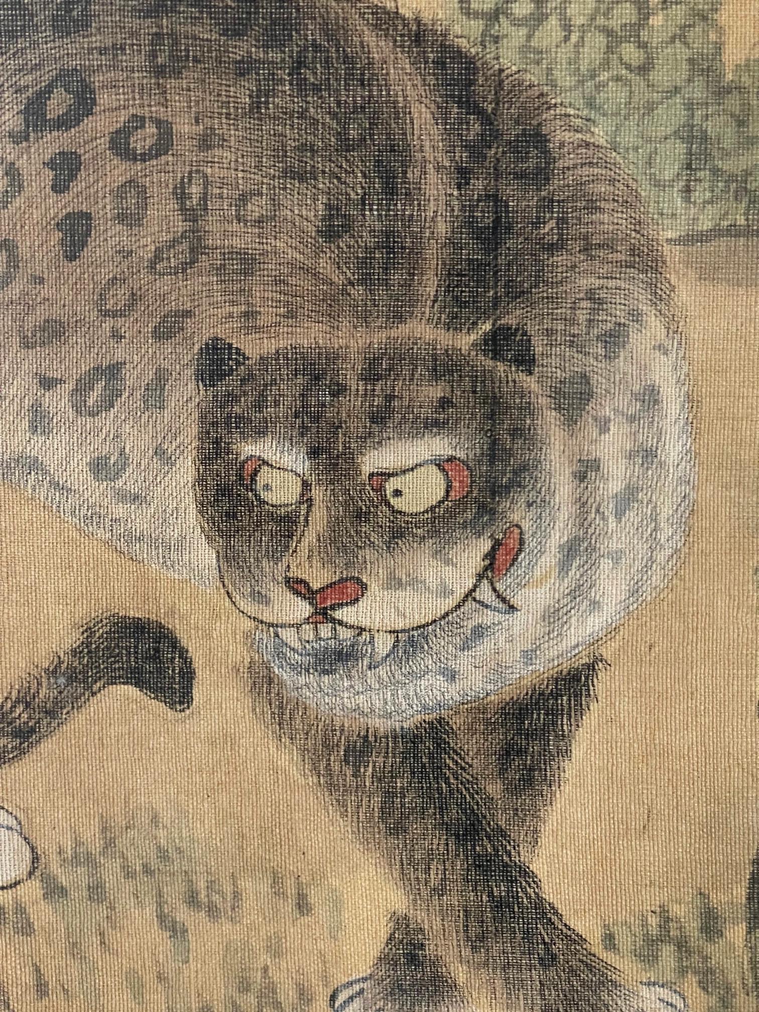 Gerahmtes Koreanisches Jakhodo-Volksgemälde Tiger und Magpie, eines der vier (19. Jahrhundert) im Angebot