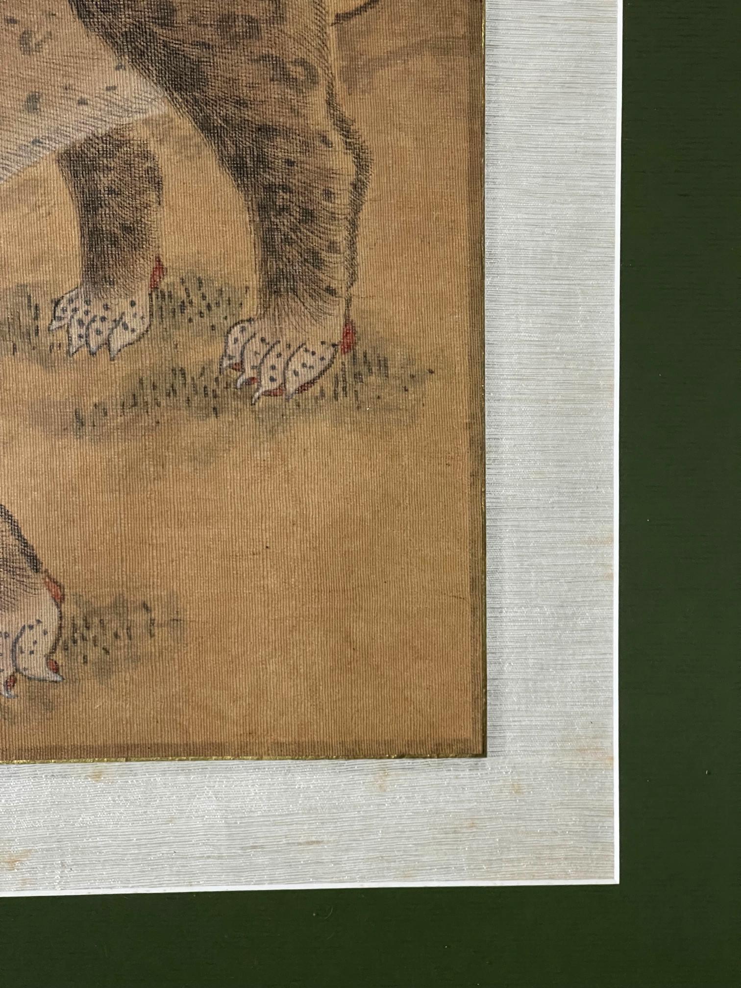 Brocart Peinture folklorique coréenne Jakhodo tigre et magpie encadrée, l'une des quatre en vente