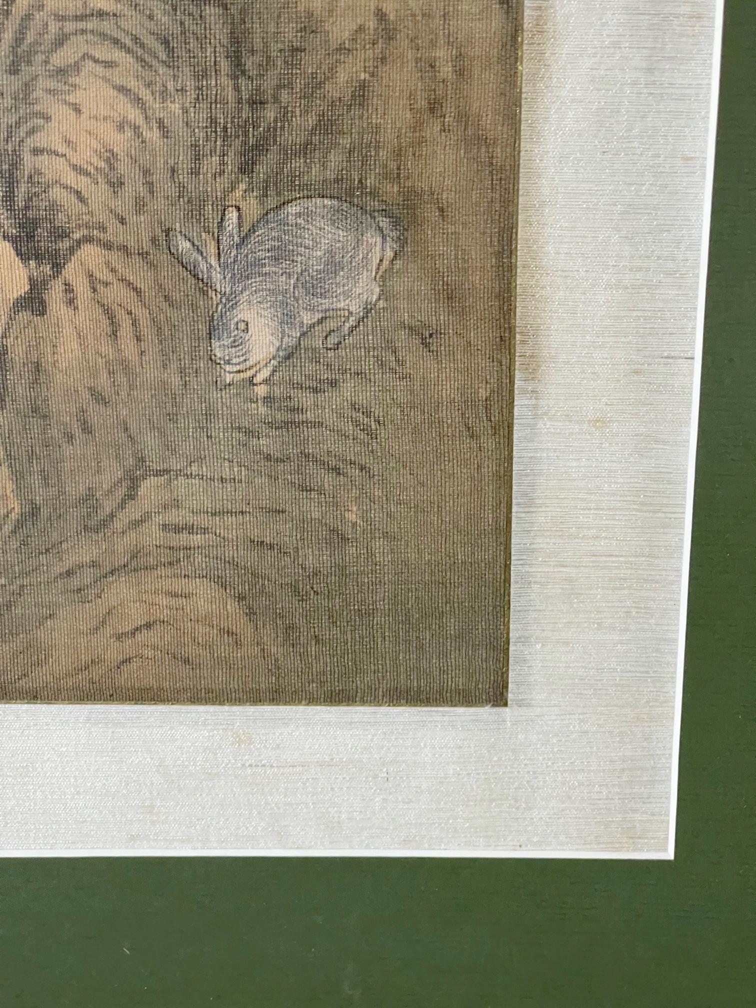 Peinture folklorique coréenne Jakhodo Tiger and Magpie encadrée, l'une des quatre en vente 1