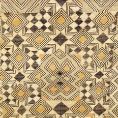 Large Framed Kuba Cloth African Textile Tribal Ethnic Wall Folk Art 20th Century