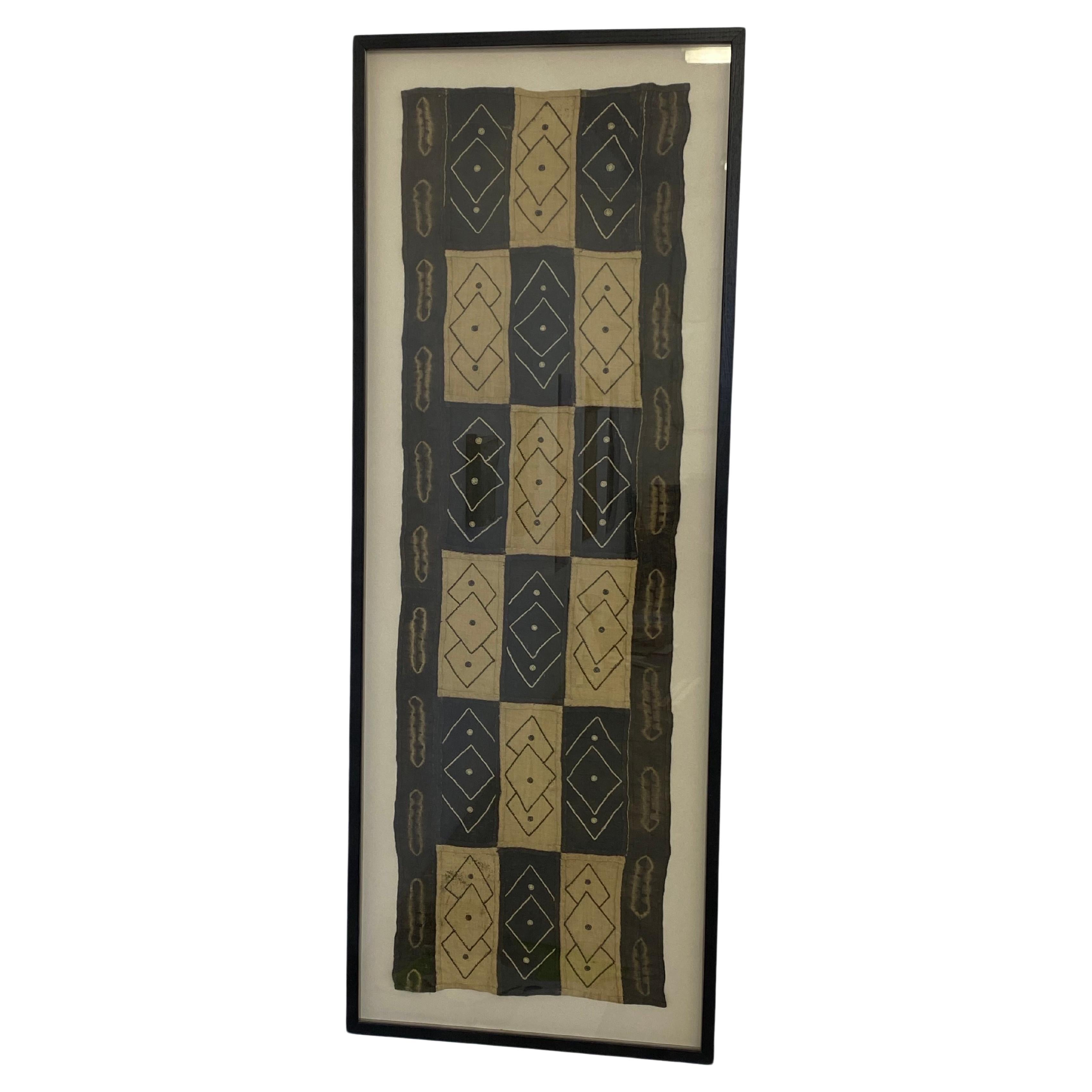 Framed Kuba Cloth Panel For Sale