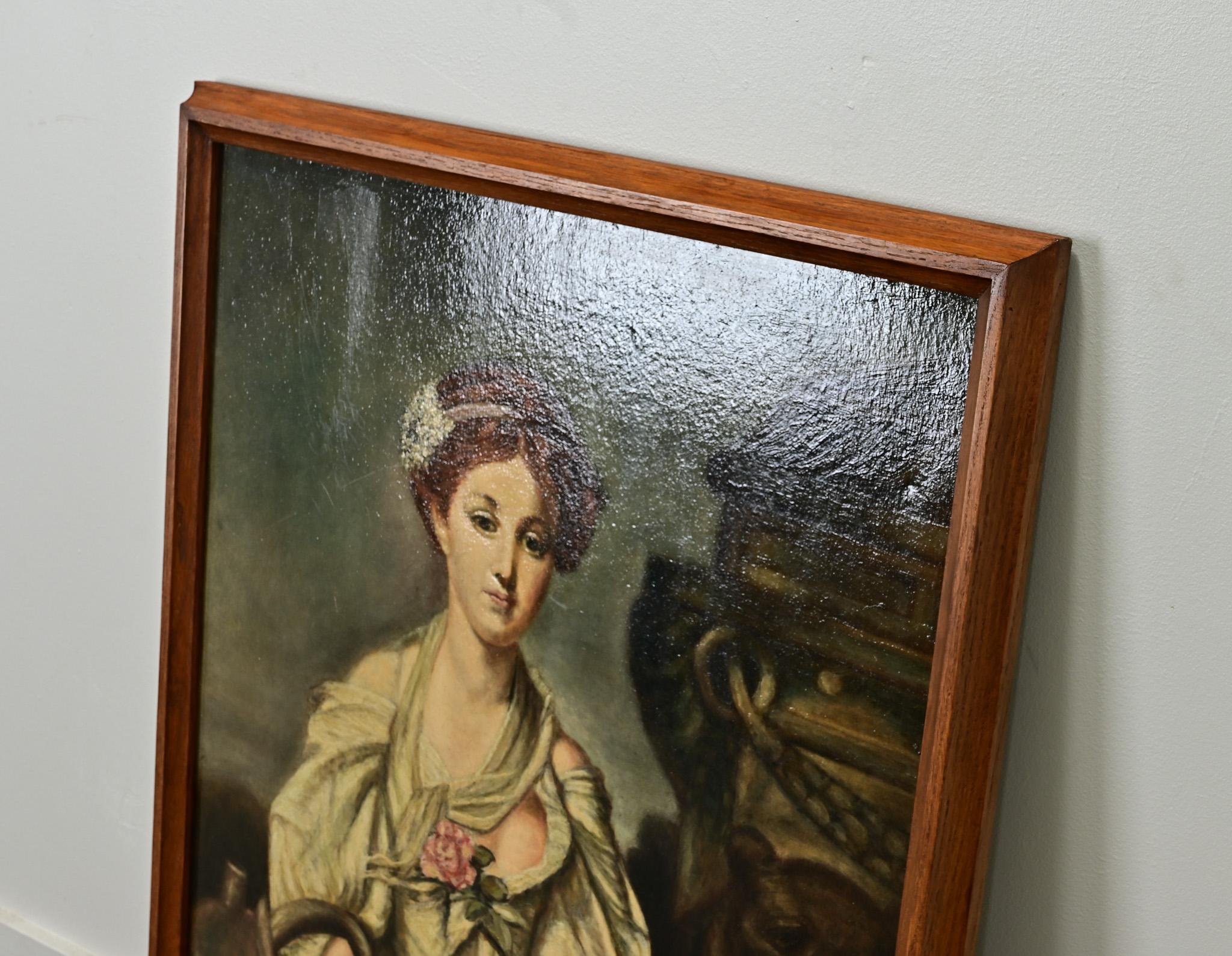 Dipinto a mano Quadro da donna incorniciato, firmato dall'artista in vendita