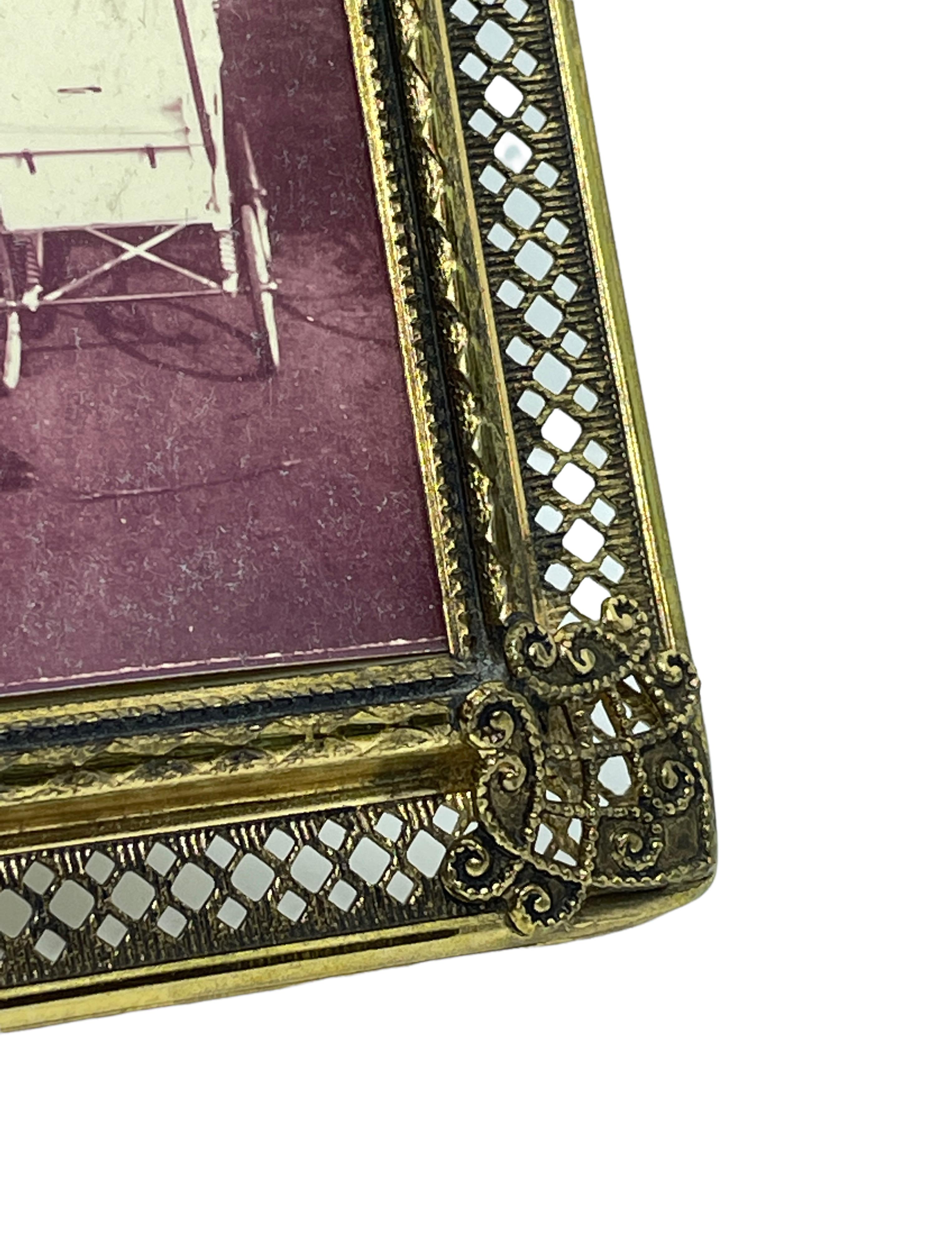 French Framed Lady Photograph in Ormolu Picture Frame, France 1920s For Sale