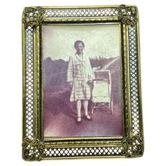 Antique Framed Lady Photograph in Ormolu Picture Frame, France 1920s