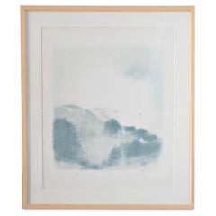 Framed "Landscape in Mist" lithograph by Gustav Rudberg (1915–2001)