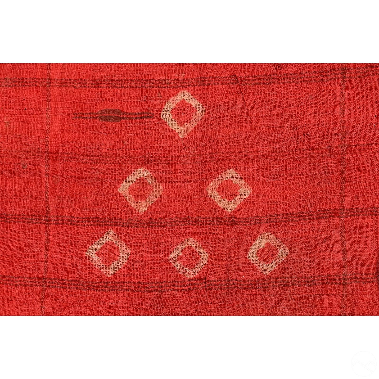 Textil precolombino grande enmarcado con diseño teñido Cultura Wari Precolombino en venta
