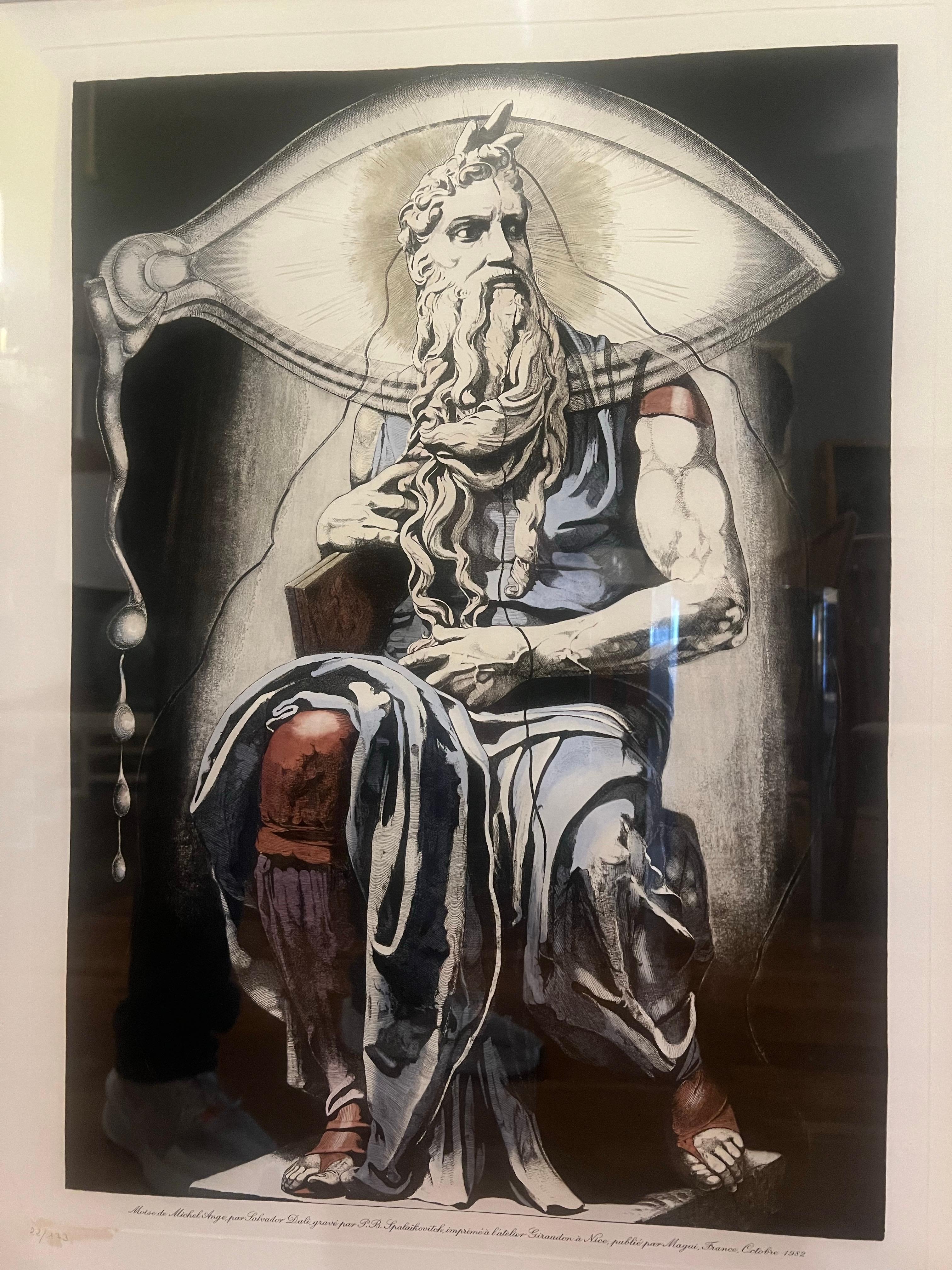 Gerahmt Großer Salvador Dali signiert & nummeriert 22/133 Moises De Miguel Angel, gerahmt (Italienisch) im Angebot
