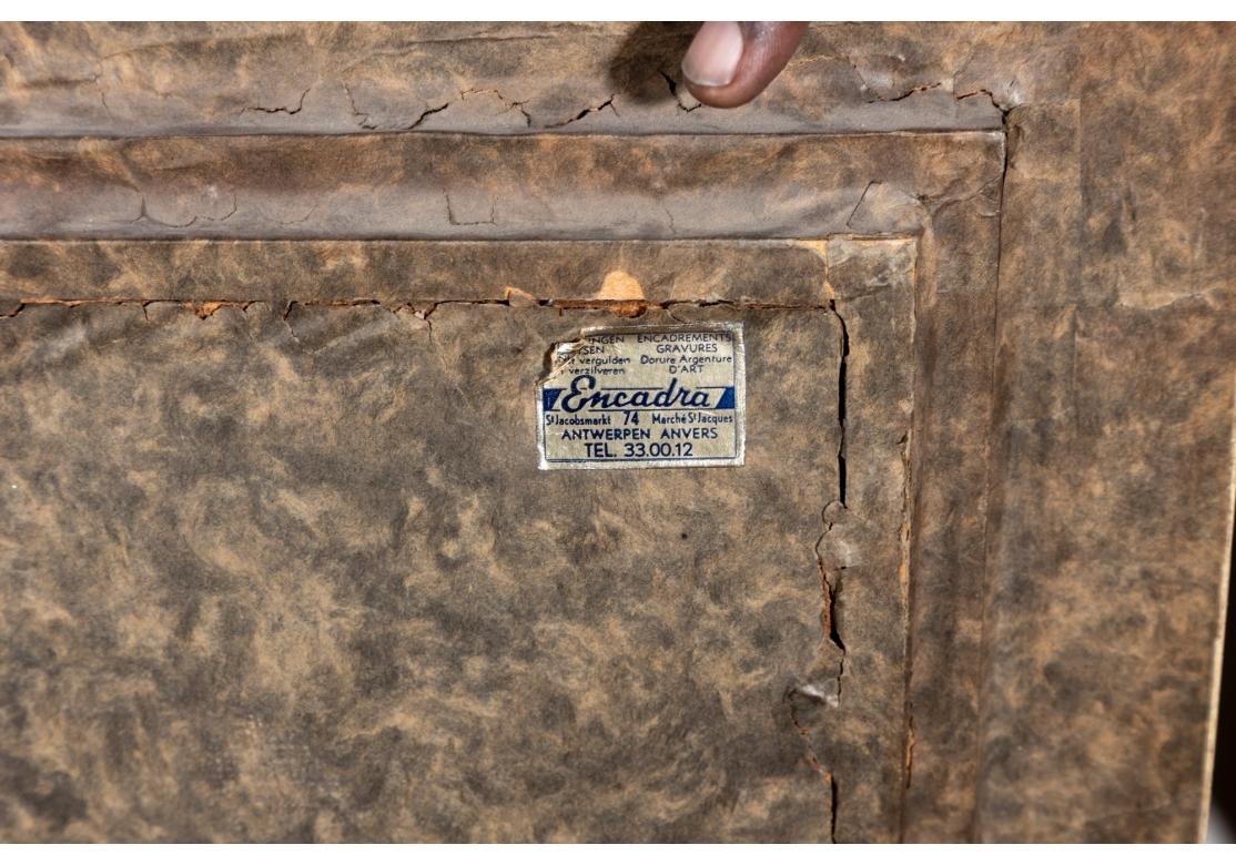 Tissu Panneau brodé ancien à grande échelle encadré en vente