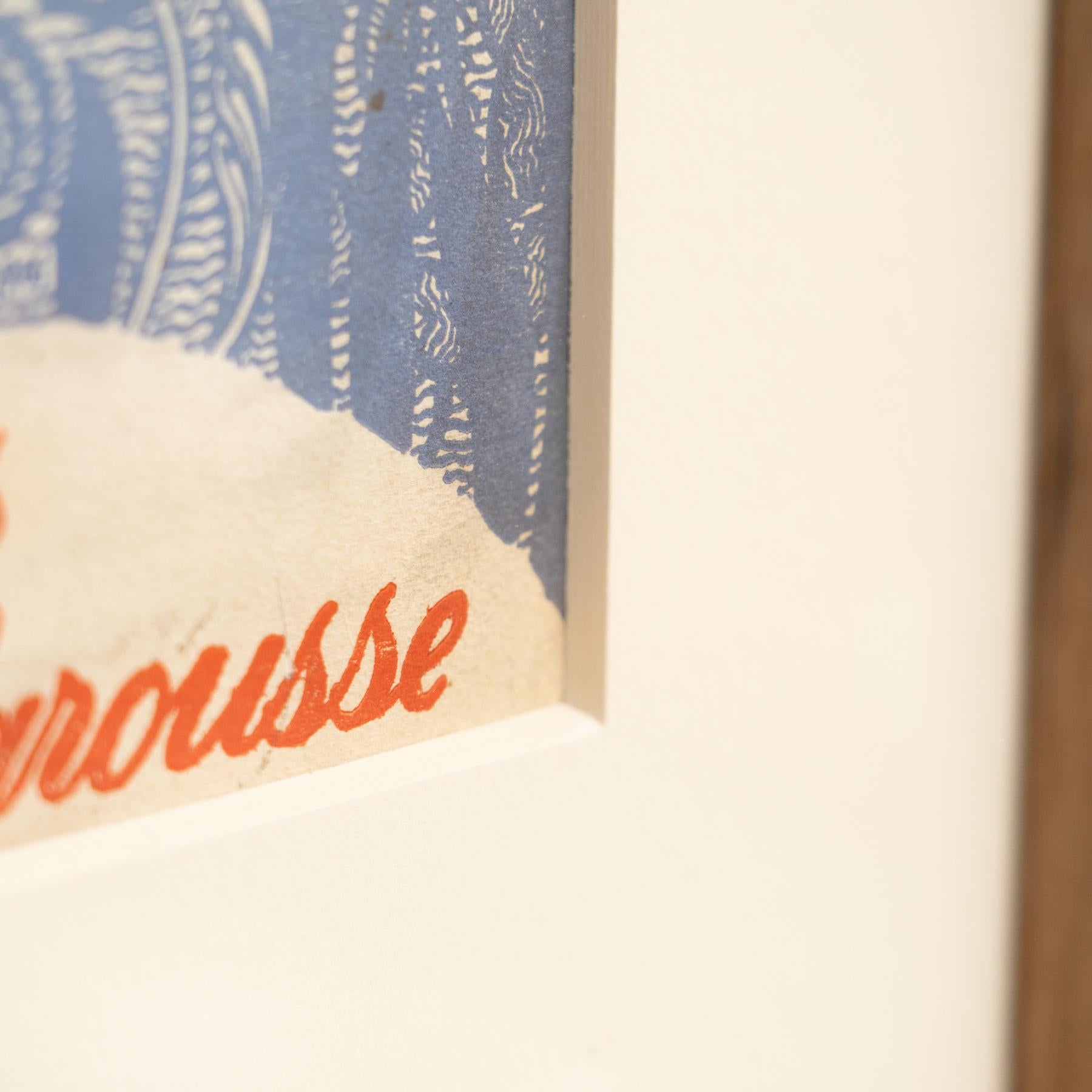 Gerahmtes Larousse-Kunstwerk, um 1930 im Angebot 1