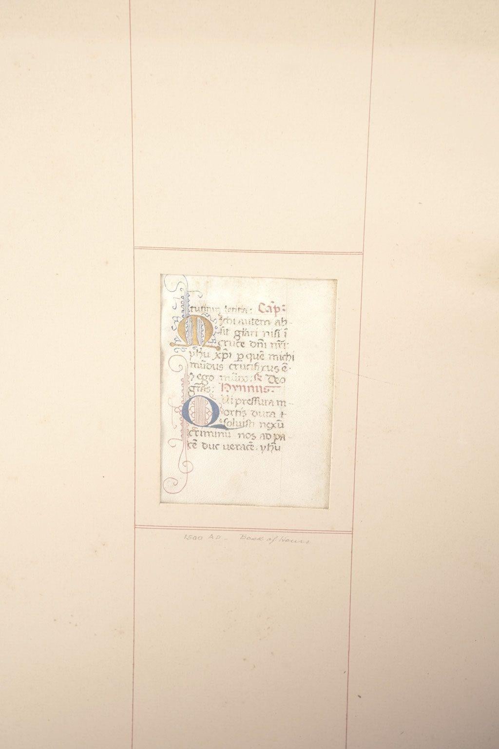 Médiéval Manuscrit encadré du Book of Hours enluminé de la fin du XVe siècle en vente