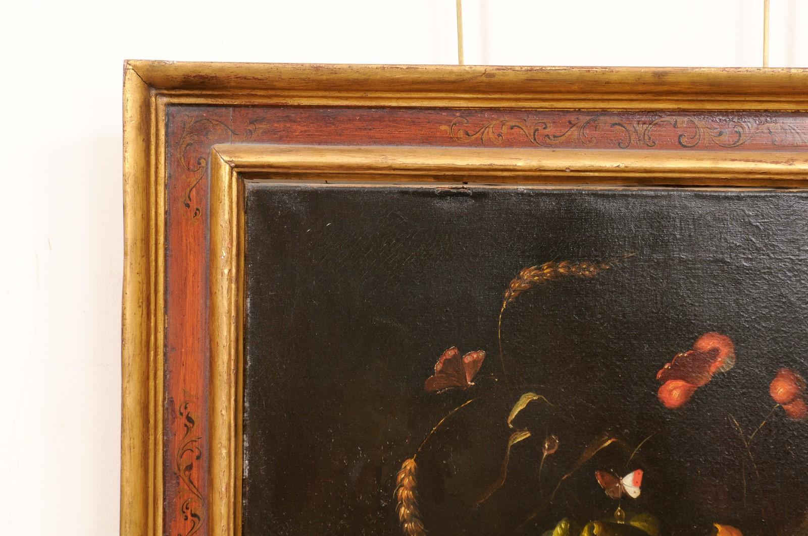 Framed Late 19th Century Oil on Canvas Still Life Painting For Sale 2