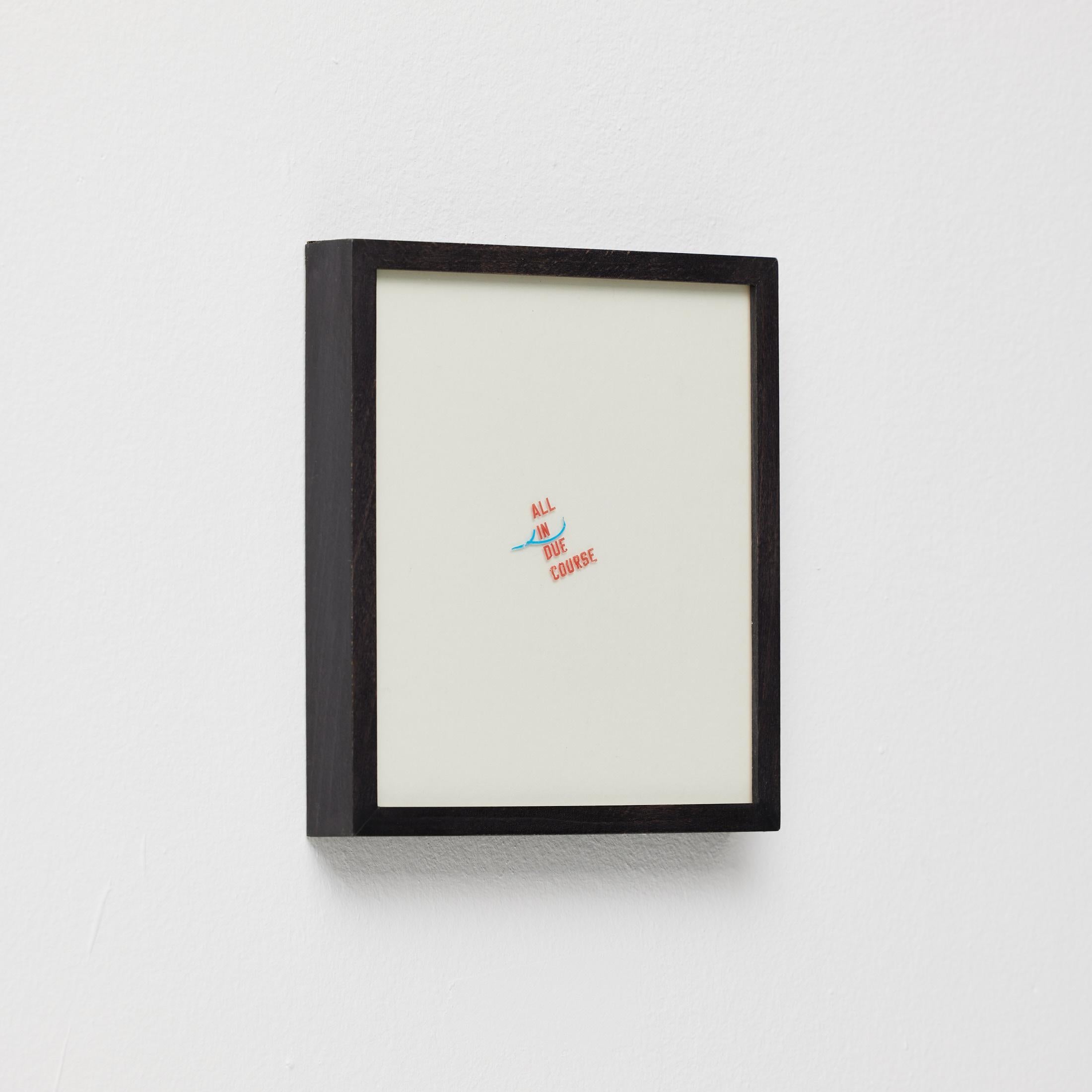 Gerahmtes Lawrence Weiner-Kunstwerk in limitierter Auflage, ALL IN DUE COURSE (Postmoderne) im Angebot