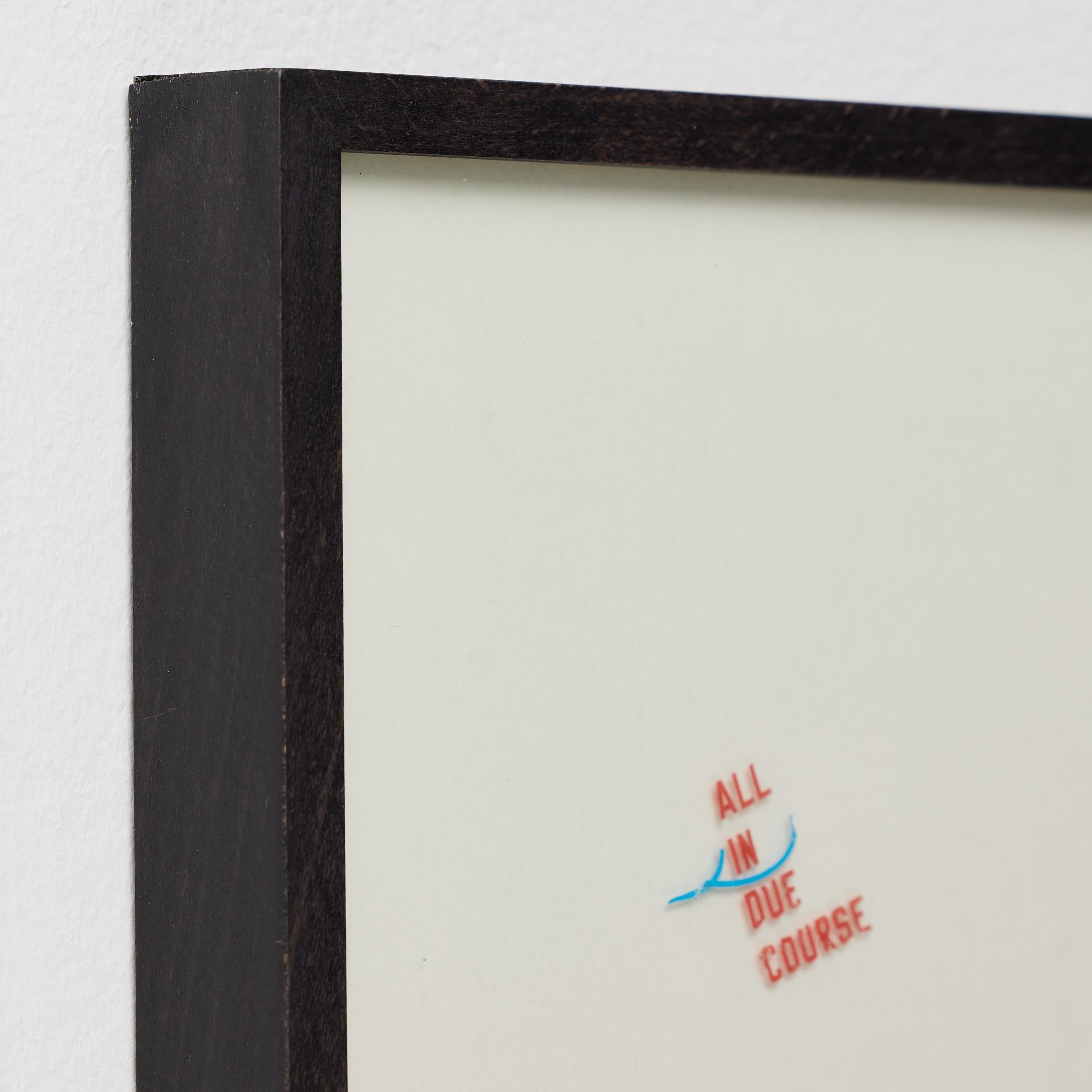 Gerahmtes Lawrence Weiner-Kunstwerk in limitierter Auflage, ALL IN DUE COURSE (Britisch) im Angebot