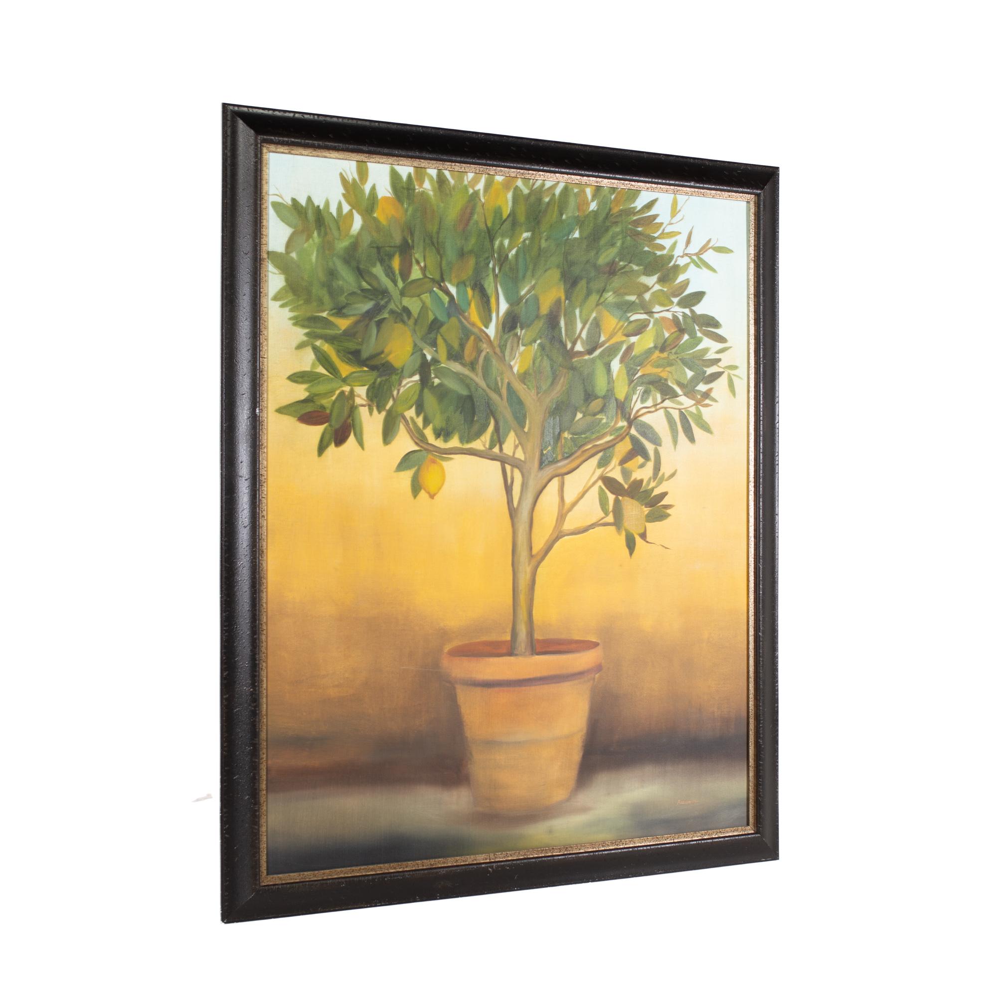 American Framed Lemon Tree Painting on Canvas For Sale