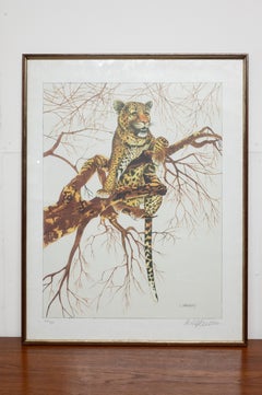 Framed Leopard Print Painting