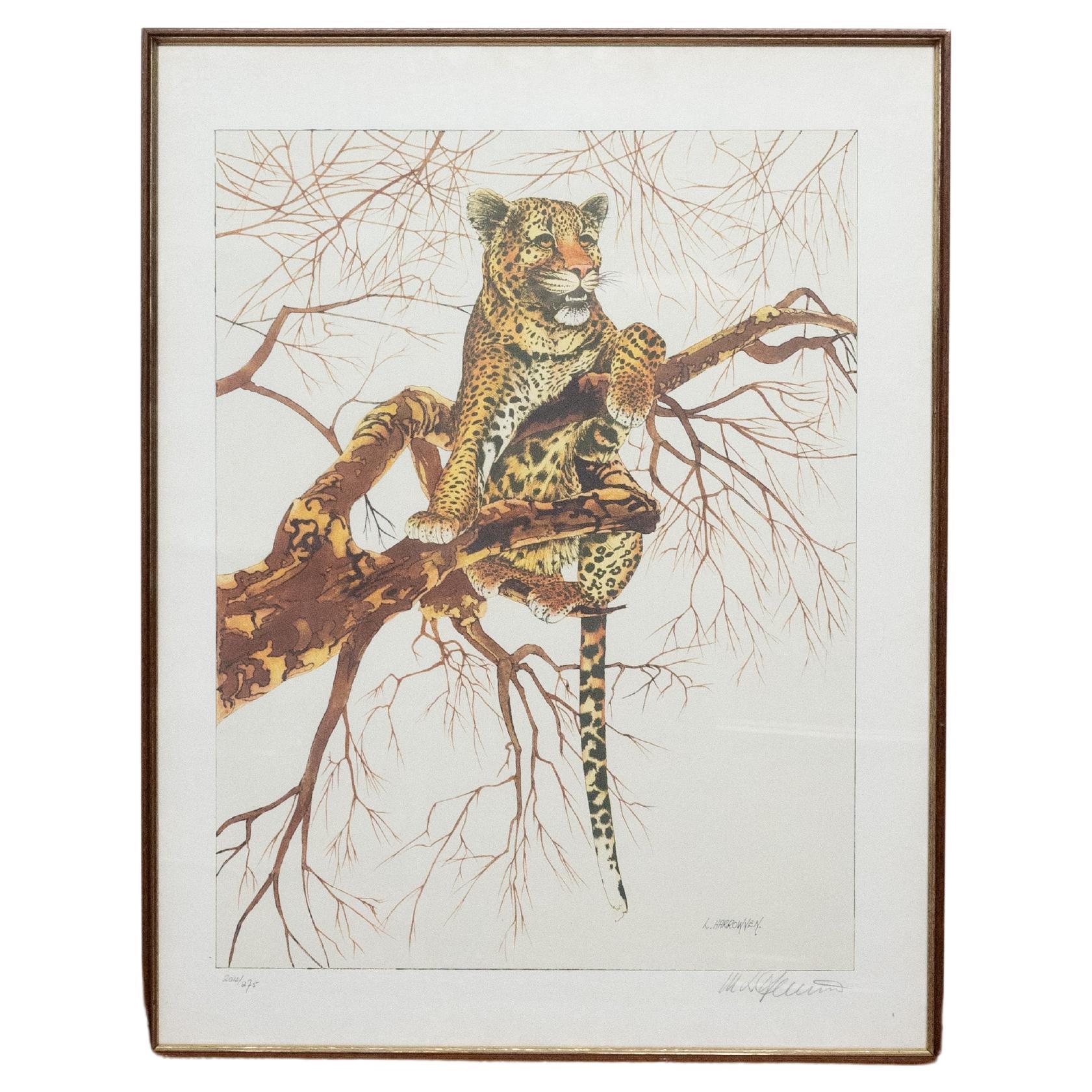 Framed Leopard Print Painting