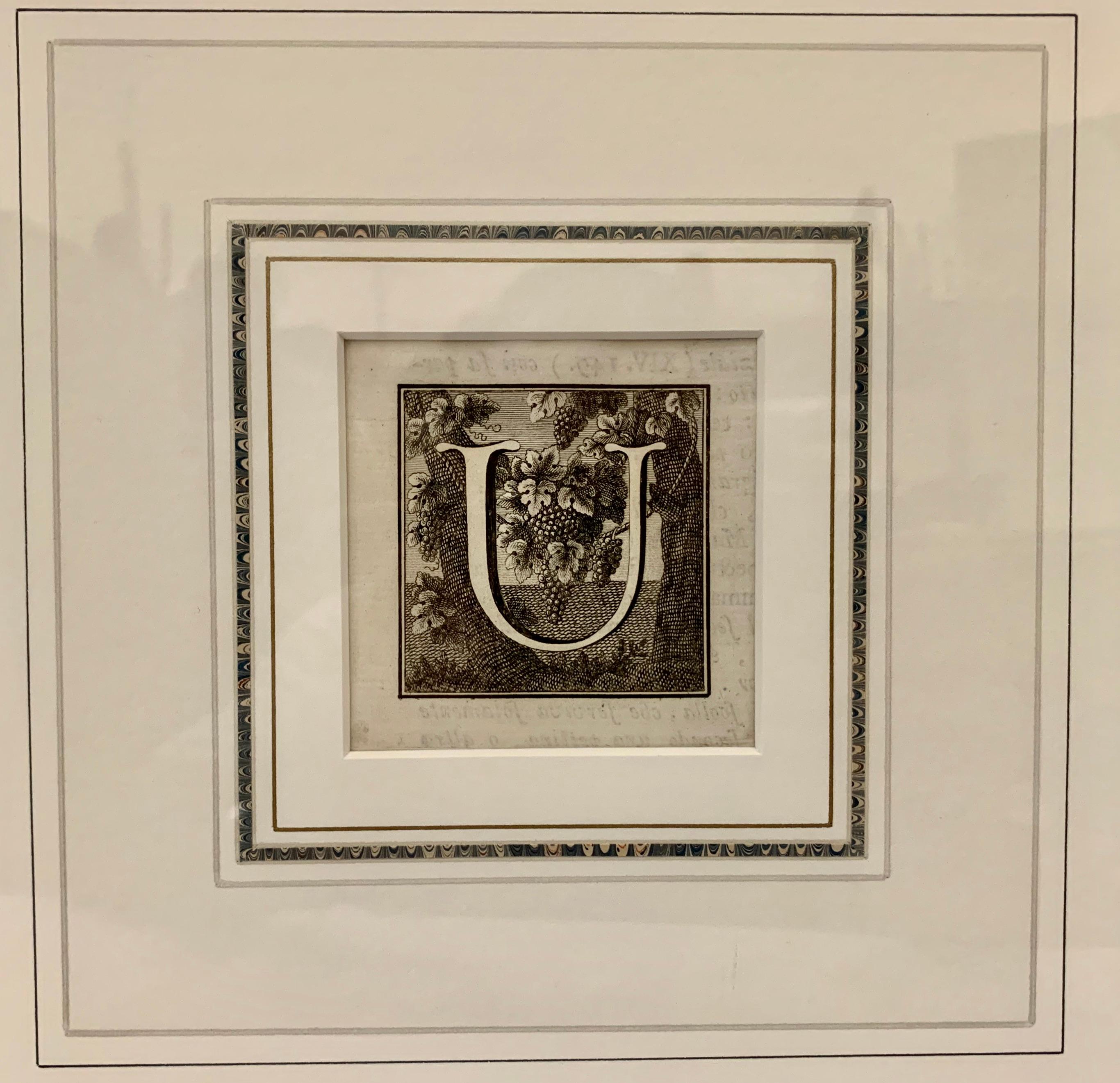 Neoclassical Framed Engraving of The Letter 