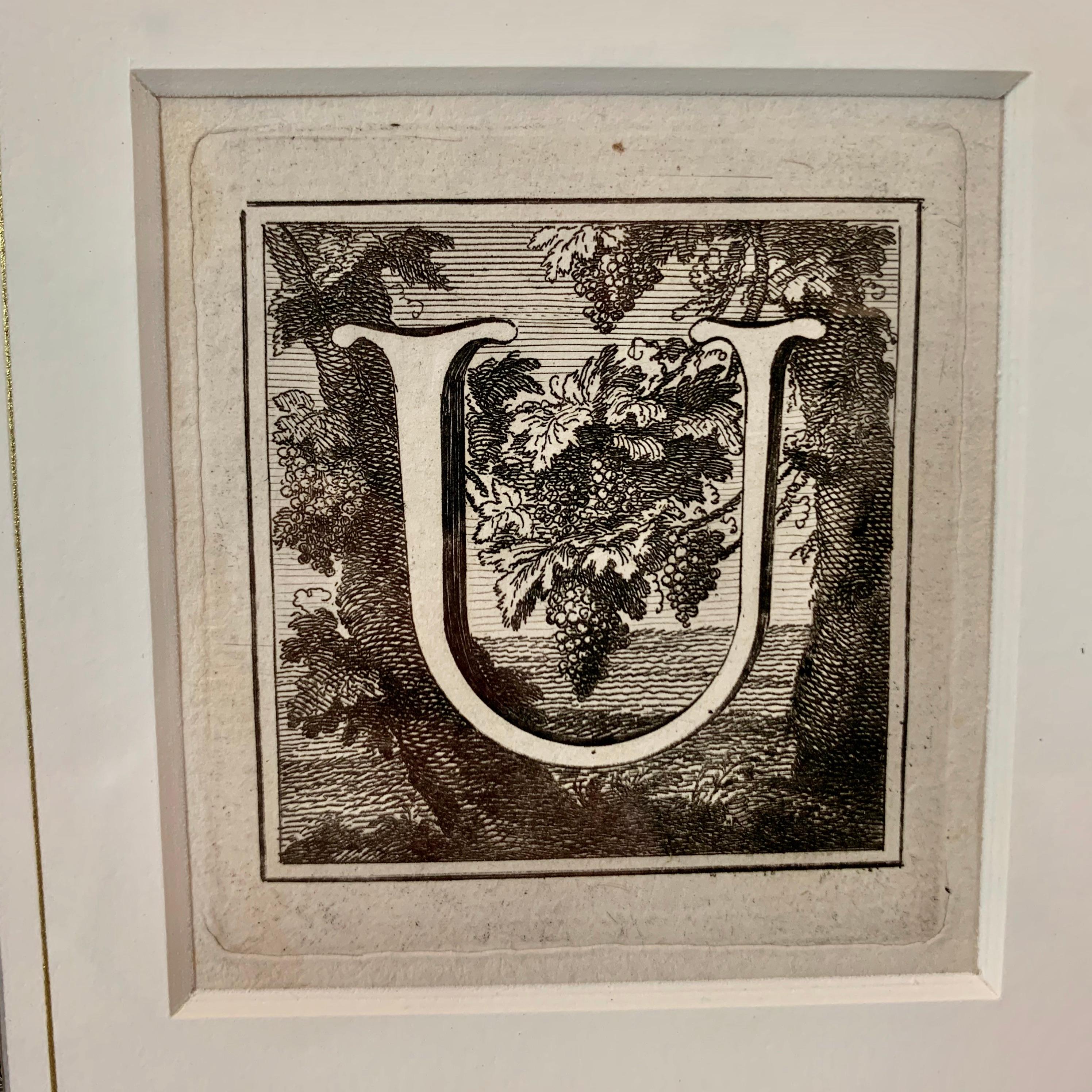 Neoclassical Engraving of the Letter 