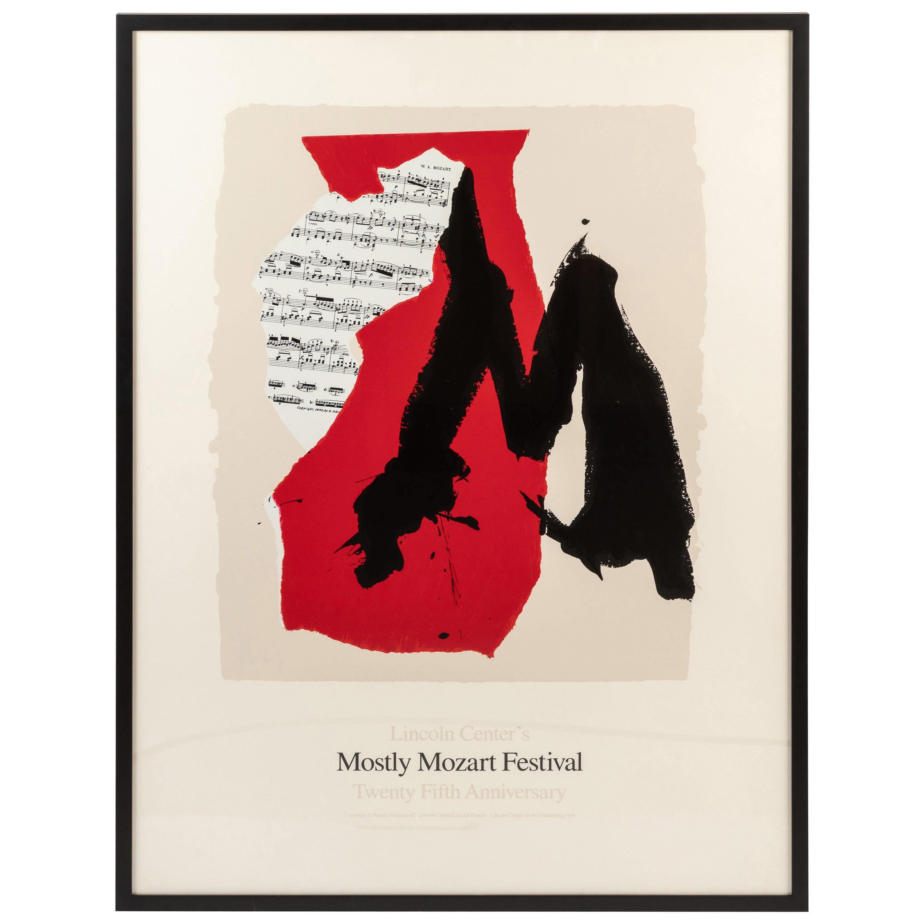 Framed Lincoln Center Mostly Mozart 25th Anniversary Poster by Robert Motherwell