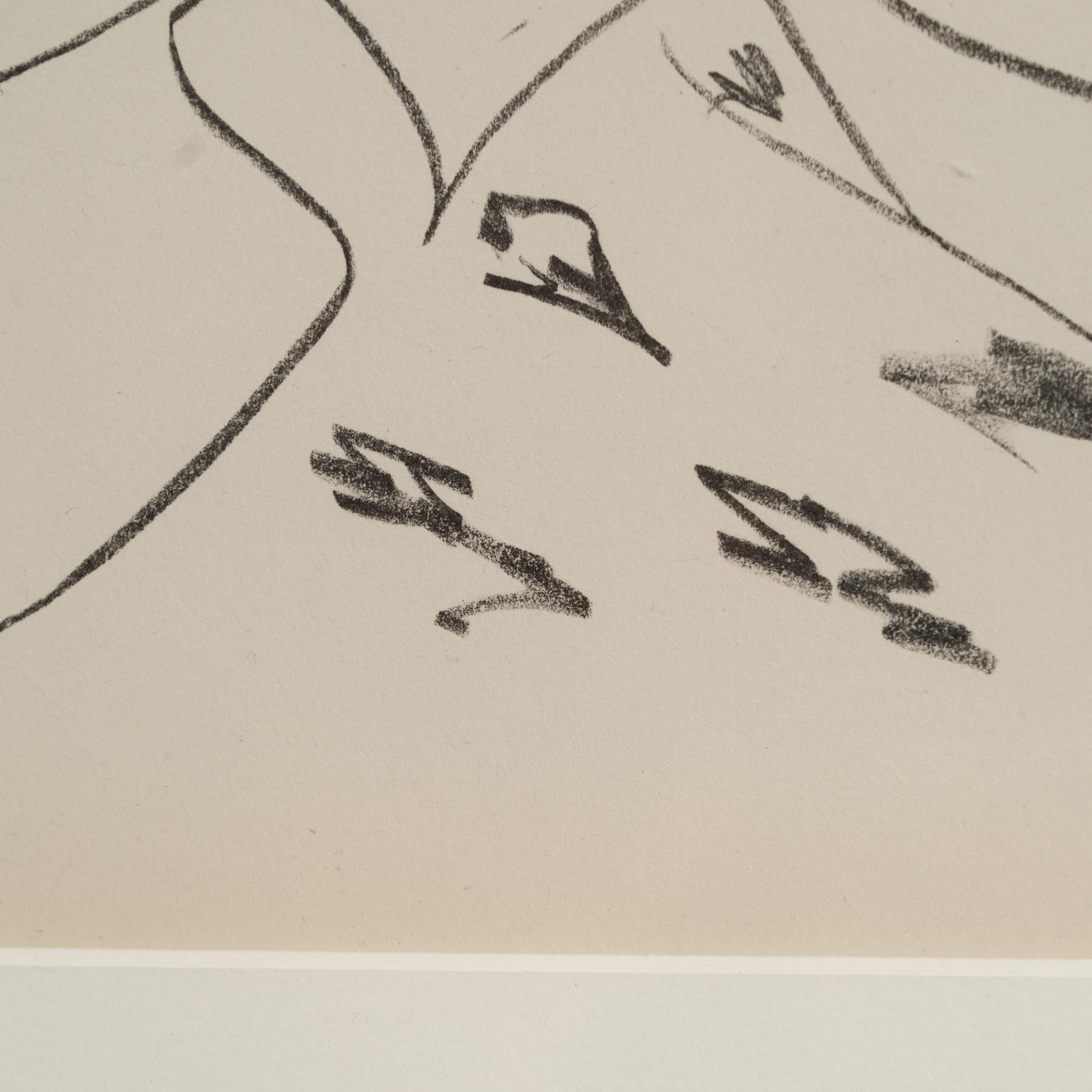 Litografia incorniciata su disegno originale di Matisse in vendita 3