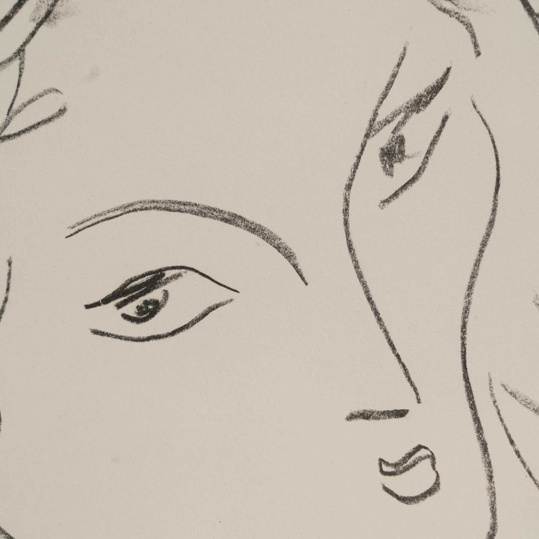 Litografia incorniciata su disegno originale di Matisse in vendita 2