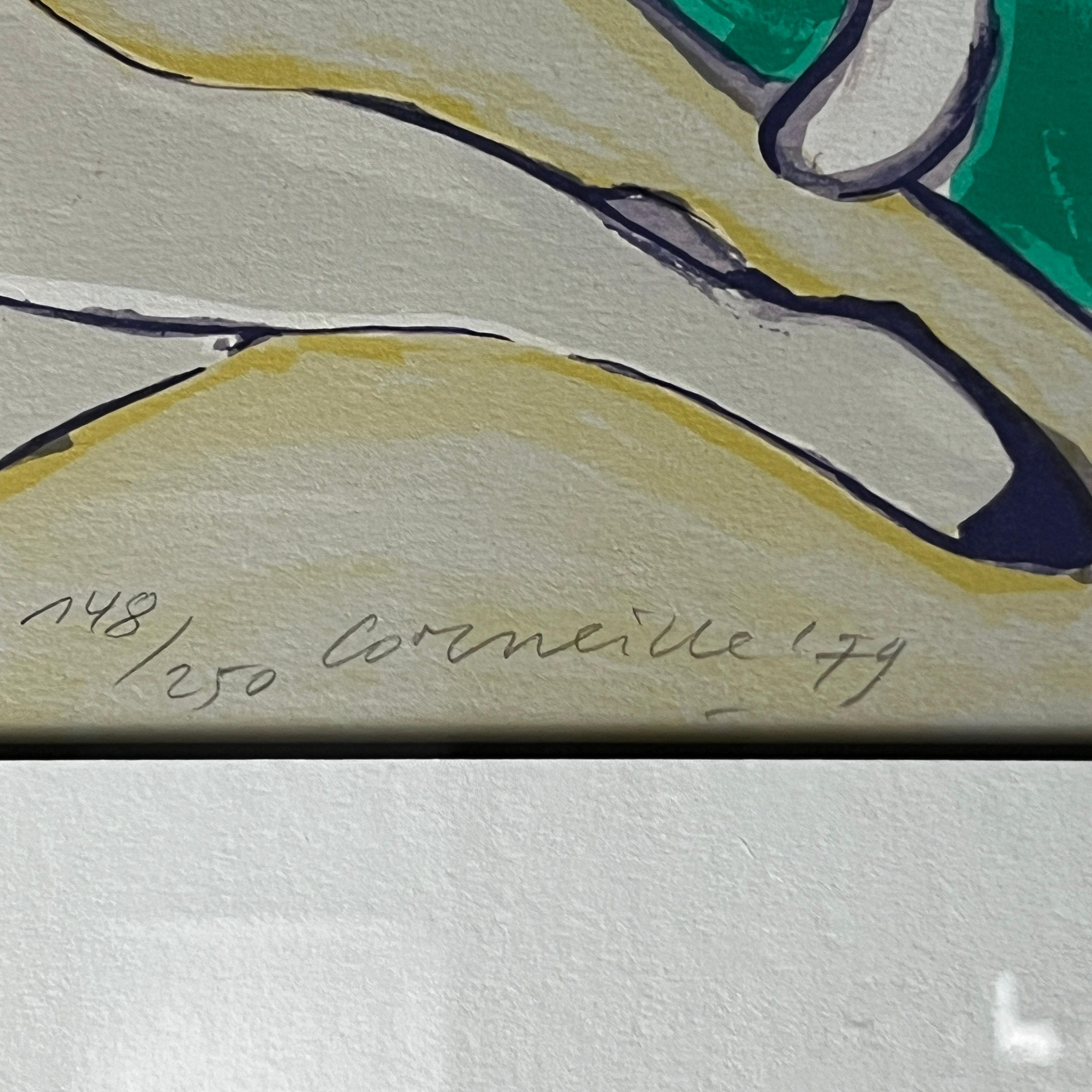 Glass Framed Lithograph by Corneille titled 