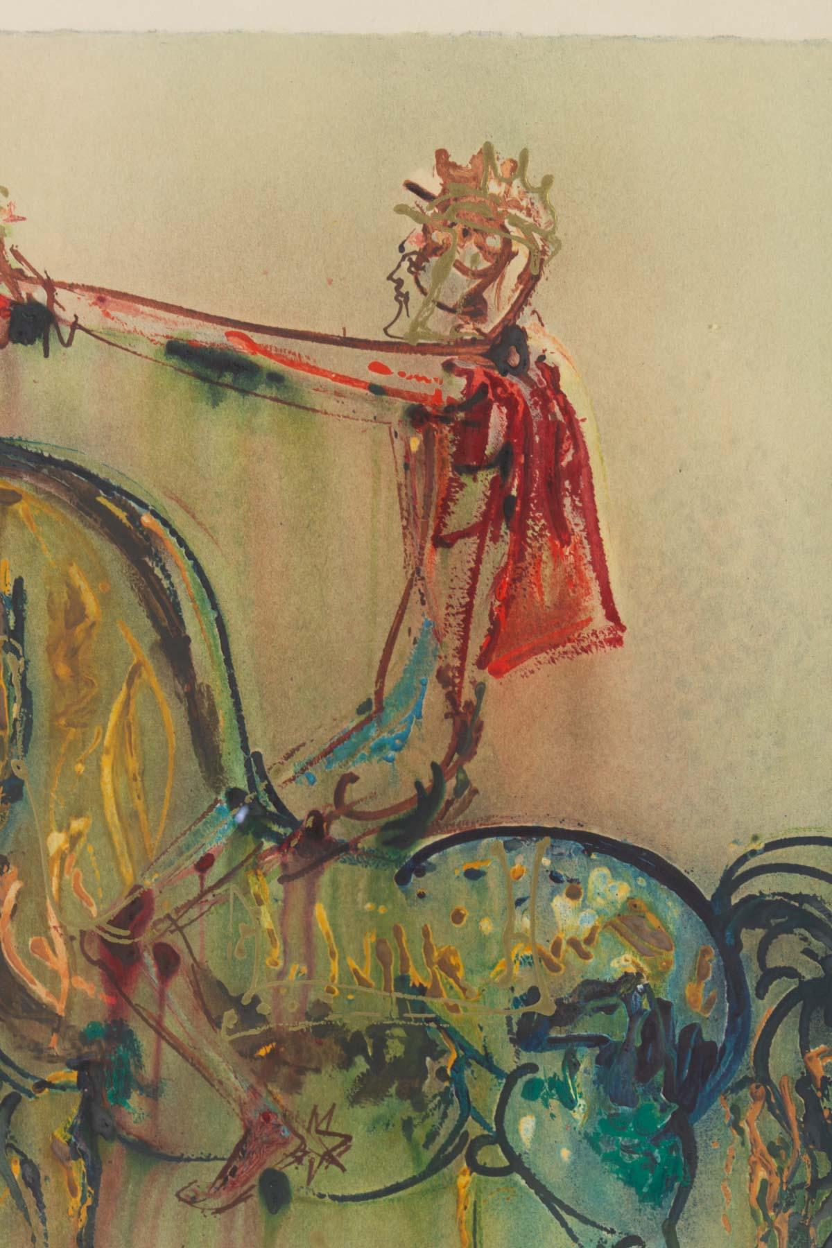 Gerahmte Lithographie von Dali, signiert und nummeriert, 20. Jahrhundert (Moderne der Mitte des Jahrhunderts)