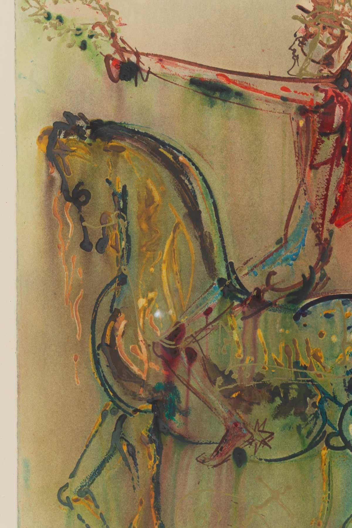 Gerahmte Lithographie von Dali, signiert und nummeriert, 20. Jahrhundert (Französisch)