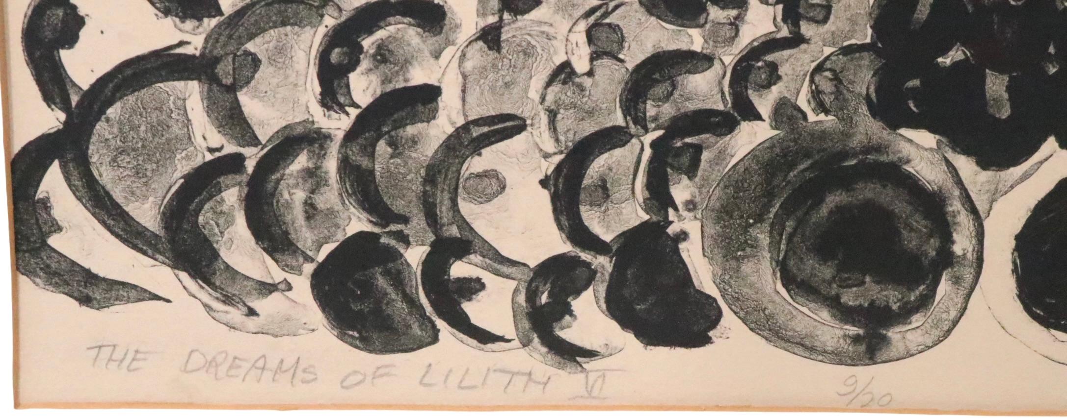 Gerahmte Lithographie von  Richard Callner Die Träume der Lilith VI '68 (amerikanisch) im Angebot