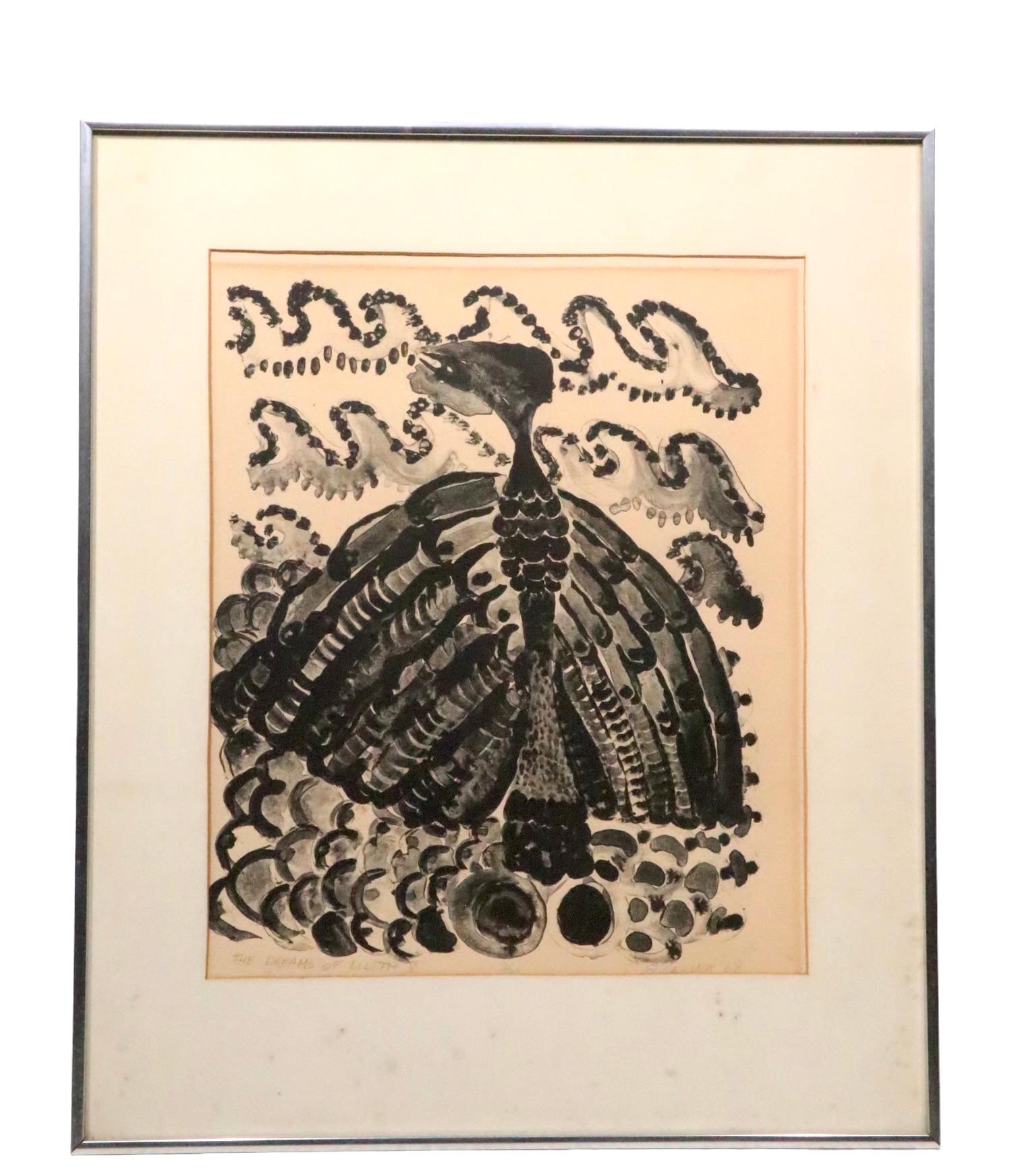 Paper Framed Lithograph by  Richard Callner The Dreams of Lilith VI '68 For Sale
