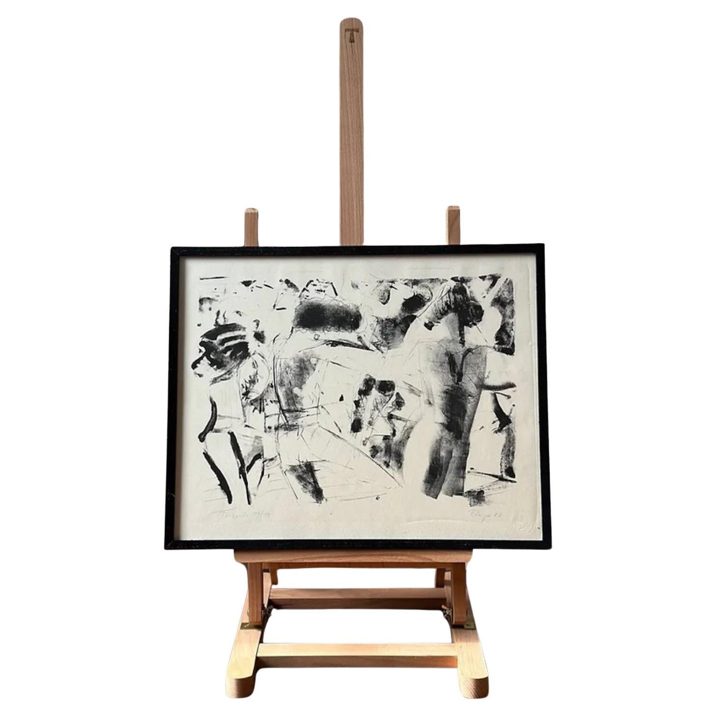 Framed Lithograph, Dance Company Leipzig, By Dietrich Burger (b 1935) , German For Sale